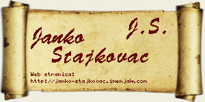 Janko Stajkovac vizit kartica